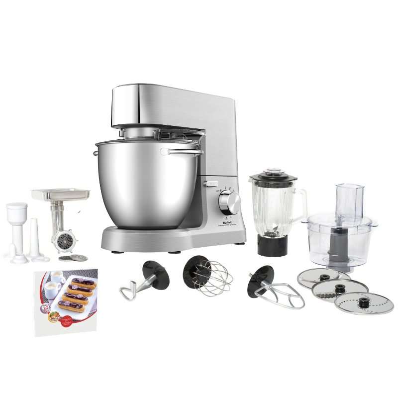 Кухненски робот Tefal Masterchef Grande QB813D38, 1500 W, 8 скорости, Купа 6,7 л, Капацитет на пасатора 1,4 л, 6 аксесоара, Сребрист