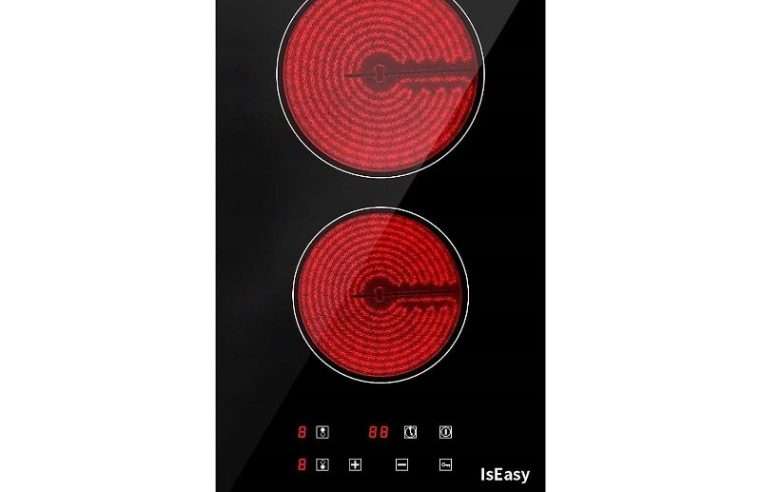 Електрически керамичен плот IsEasy T2V-01M, 2 зони, черен, 51×29.5×5.8см