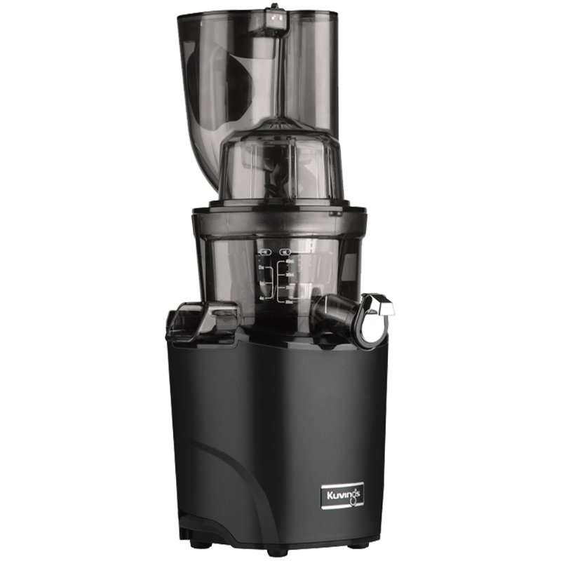 Сокоизстисквачка Kuvings REVO 830-RD за плодове и зеленчуци със шнек и студено пресоване с двойна фуния, 200W, 50 pm, Контейнер за сок 0,4 л, Функция реверс, Черен