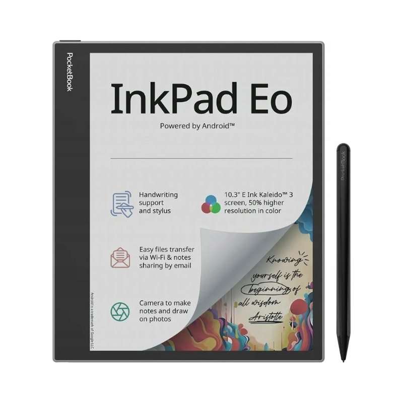 Електронна книга PocketBook InkPad Eo color 10,3″ 191x226x7mm сива