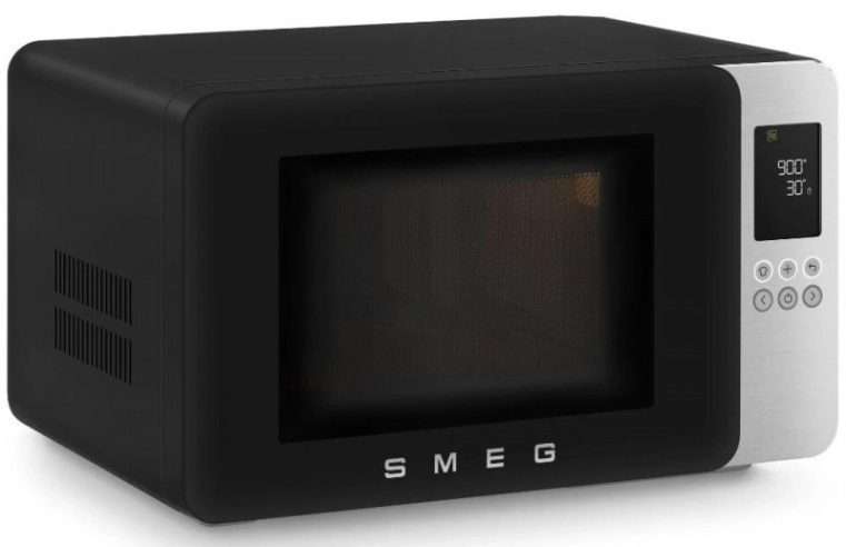 Микровълнова фурна с грил 4в1 SMEG Collezione MOC01BLMEU, 1900W, 29 л, 18 програми, Плавно затваряне, Звуков сигнал, LCD, Черен мат