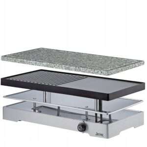 Електрически грил Spring, модел RACLETTE8 CLASSIC DUO, комплект за 8 души, 2 плочи, гранит и алуминий, 42,5x21,5x14,5см