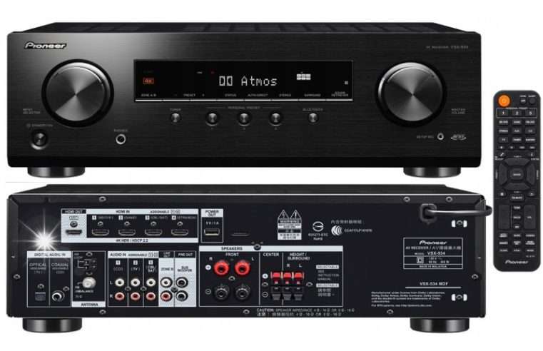 Усилвател Pioneer VSX-534, 5.1 канала, Bluetooth, 750W, 4K, черен