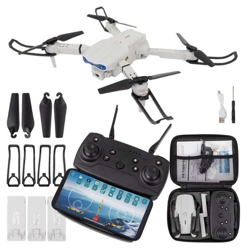 Дрон E99 Pro, FPV, стабилизация, избягване на препятствия, черен, 25x25x5см