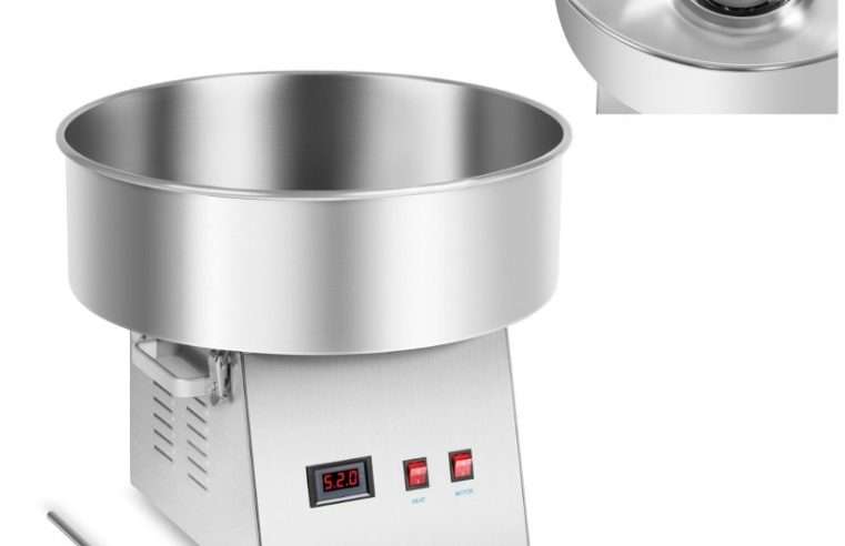 Машина за захарен памук, Royal Catering, модел RCZK-1030-W, 1030W, неръждаема стомана, 52см, пълен комплект