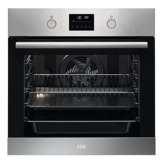 Фурна за вграждане AEG BPS351161M SteamBake с функция пара, Пиролитично почистване, Енергиен клас A+, Капацитет 72 л, 9 функции на фурната, Inox