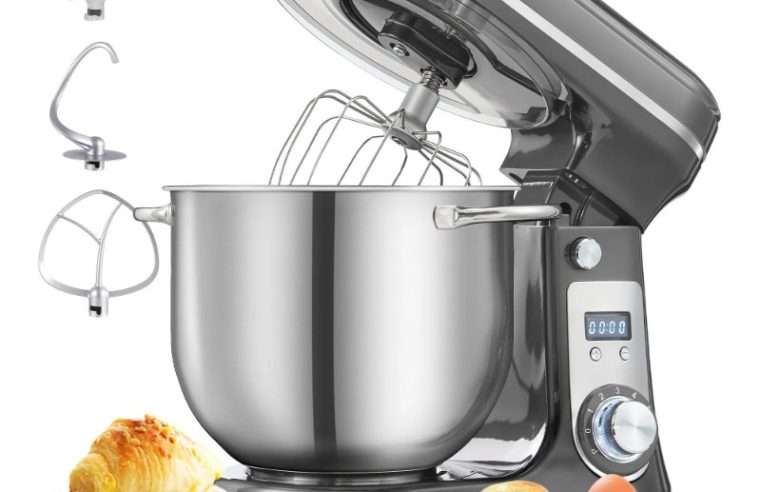 Кухненски робот, BM601, 1200 W, 6 л купа от неръждаема стомана, тих DC мотор, 6 скорости, тел/кука за месене/бъркалка, Черен