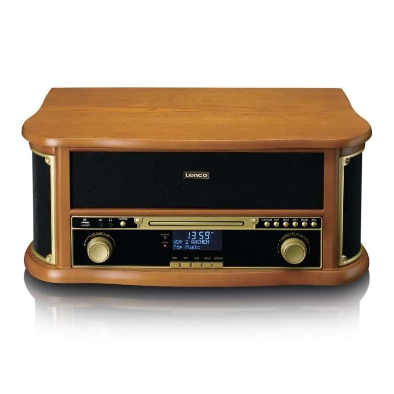 Lenco TCD-2571 ретро дъска с Bluetooth, дърво, 234556