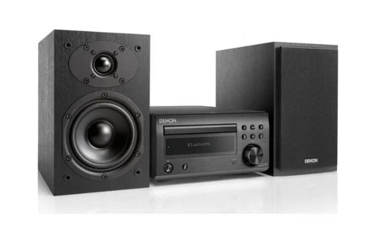 Аудио система Denon D-M41, 60W, черна, 2x двулентови високоговорителя, CD, FM/AM радио