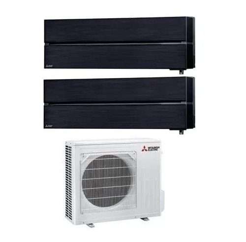 Мултисплит климатик Mitsubishi Electric Kirigamine Deluxe с две вътрешни тела 12000 BTU Onyx Black, гаранция 60 месеца, 3D i-see сензор, Plasma Quad Plus филтър