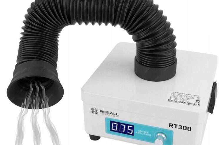 Абсорбатор за дим Reball RT300, 30W, 99,97% ефективност на филтриране, комплект с 3 филтъра, 20x20x11см, черен