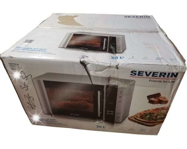 Микровълнова фурна Severin MW7775, 900W, грил, сребристо-черна, 30L