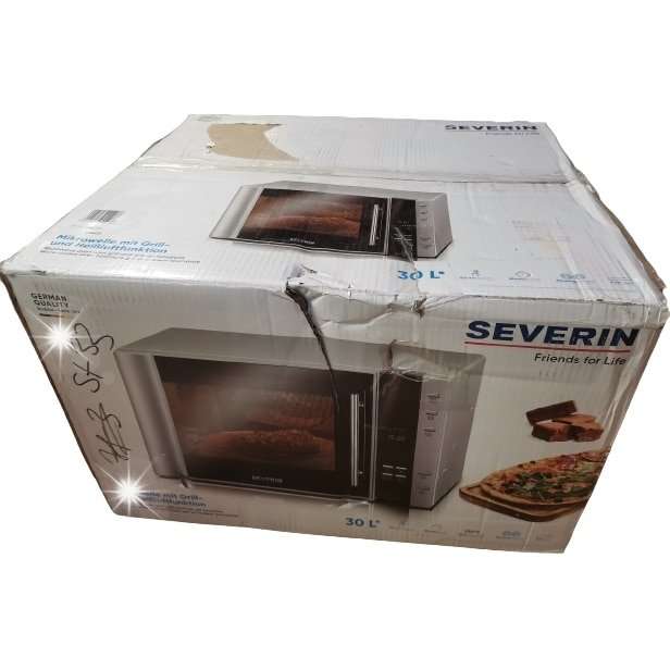 Микровълнова фурна Severin MW7775, 900W, грил, сребристо-черна, 30L