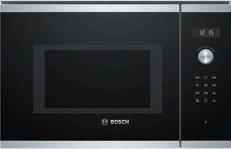 Микровълнова фурна за вграждане Bosch BEL554MS0 Serie6, 25L, 900W, Grill, TouchControl, неръждаема стомана