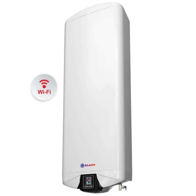 Плосък бойлер ЕЛДОМ Галант DU100W-W, 100 л. 3.3 kW, два водосъдържателя, двупозиционен монтаж, Wi-Fi