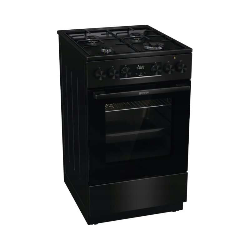 Газово-електрическа готварска печка Gorenje GK5C60BJ, черна, 850x500x594мм, 62л, 11 функции