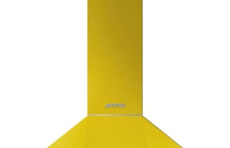 Декоративен аспиратор Smeg Portofino KPF9YW, 90 см, 781 м3/ч, жълт
