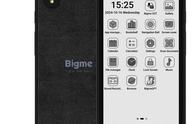 Телефон и четец за електронни книги Bigme HiBreak (6PTDE00F) E-Ink 5,84″, 6GB RAM, 128GB, Android 11, MTK Octa‑Core 2.3GHz, камери 13MP/5MP, 4G, Wi‑Fi 2.4/5G, 3300 mAh, черен
