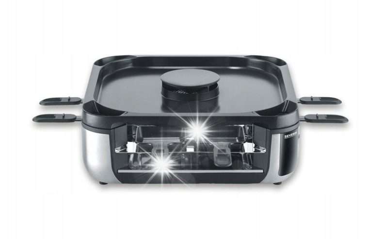 Електрически грил Severin Raclette RG2379, 1900W, 8 тавички, черно-сребрист, 37.5×37.5×16.5см