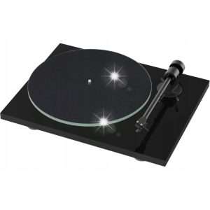 Грамофон Pro-Ject T1 EVO, с Ortofon OM10, тежка стъклена плоча, черен, 415x100x335мм