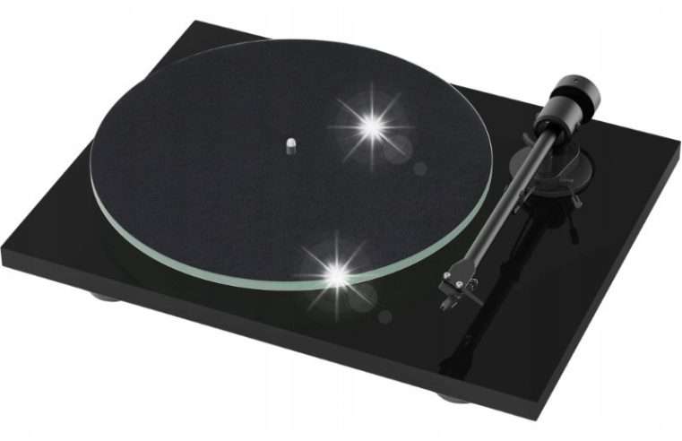 Грамофон Pro-Ject T1 EVO, с Ortofon OM10, тежка стъклена плоча, черен, 415x100x335мм