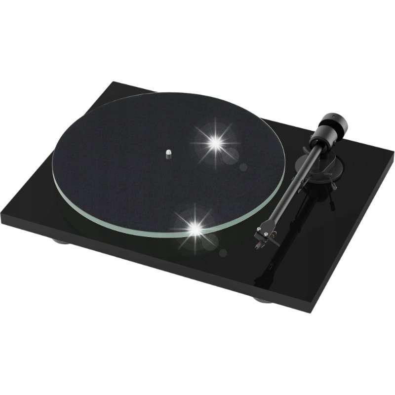 Грамофон Pro-Ject T1 EVO, с Ortofon OM10, тежка стъклена плоча, черен, 415x100x335мм
