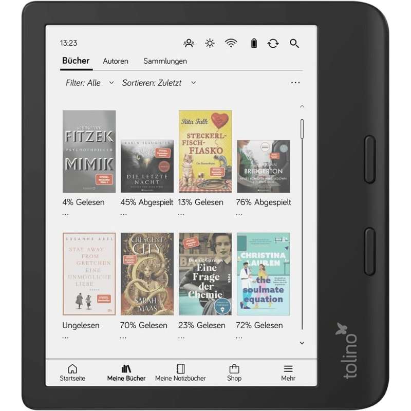 Четец за електронни книги Tolino Vision Color, цветен екран, електронно мастило Kaleido 3 7″, 1GB RAM, 32GB флаш памет, Wi-Fi, Bluetooth, USB-C, IPX8, черен
