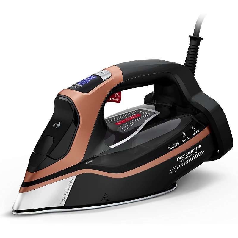Парна ютия Rowenta DW9510, 3200W, 350мл, 75г/мин, парна струя 300г/мин, Черно/Кафяво