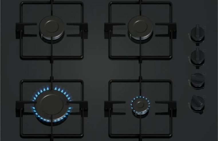 Газов котлон Bosch Serie 2 POP6B6K30, 60 см, 4 горелки, кварцов кристал, автоматично изключване на газа, черен