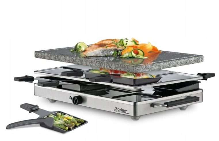 Настолен грил Spring Raclette за 8 души, гранитен плот, 47,5x27x14 см