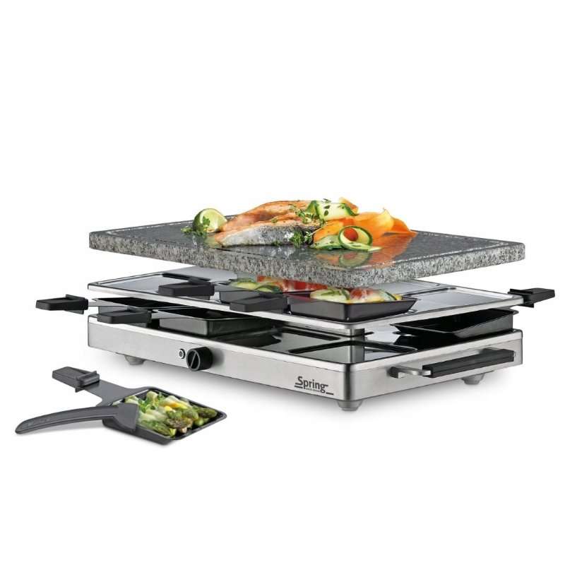 Настолен грил Spring Raclette за 8 души, гранитен плот, 47,5x27x14 см