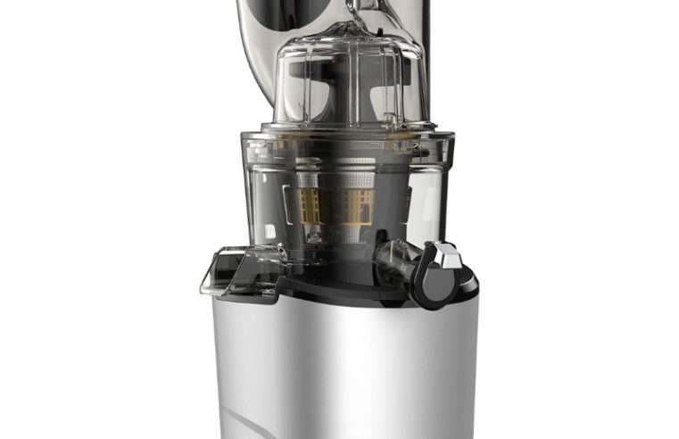 Сокоизстисквачка Kuvings REVO 830-RD за плодове и зеленчуци със шнек и студено пресоване с двойна фуния, 200W, 50 pm, Контейнер за сок 0,4 л, Функция реверс, Сребрист