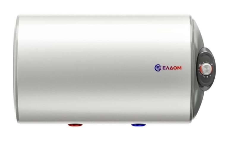 Хоризонтален бойлер ЕЛДОМ WHF08046FBR, 80л. 3 kW, емайлиран водосъдържател, ел. изводи отдясно, тръби отдолу, диаметър 462 mm