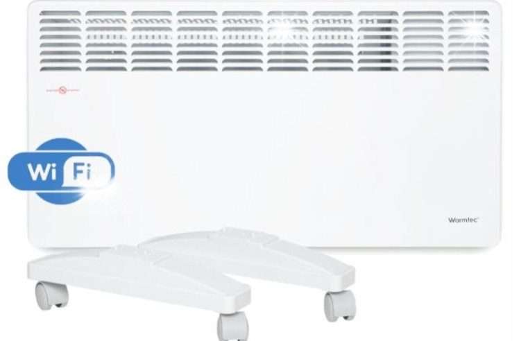Електрически конвектор Warmtec EWE+ 2000W, бял, 84x8x43,5см, с WiFi, комплект с крачета