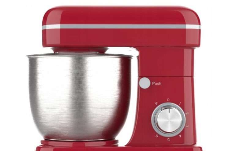 Кухненски робот Prime3 SSM61, 2000W, червен, купа от неръждаема стомана 5L, комплект от 3 аксесоара, 36x22x32cm