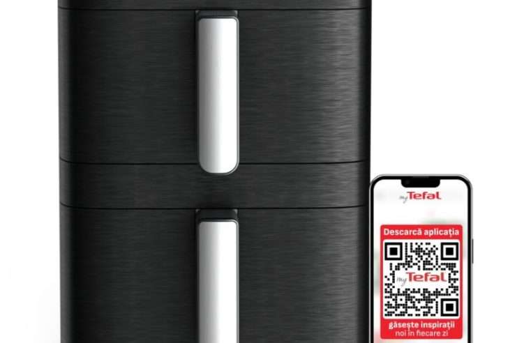 Фритюрник без мазнина Tefal EY7528E0, 10 л, 2700 W, 2 отделения, черен