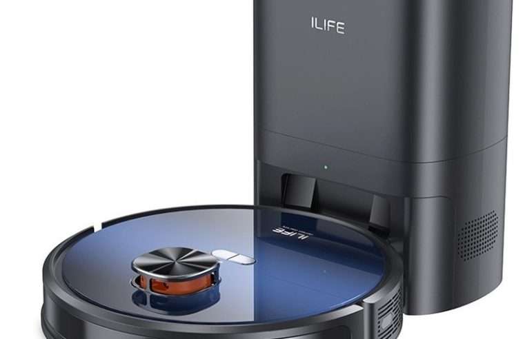 Прахосмукачка-робот ILIFE T10s, 2 в 1, всмукателна мощност 3000Pa, самоизпразваща се станция, 2,5 л, градиентно синьо