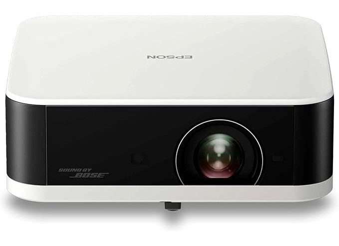 Преносим проектор Epson Lifestudio Pop EF-61W Diamond White със звук Bose, Google TV, Full HD, за вътрешна и външна употреба, с 5 години защита на устройството