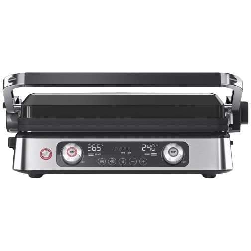 Мултифункционална електрическа скара Braun MultiGrill 9Pro CG9140, 0X17900006, 2200 W, 3 режима на готвене, Максимална температура 265˚C, 3 програми, Функция Sear, Сребрист/Черен