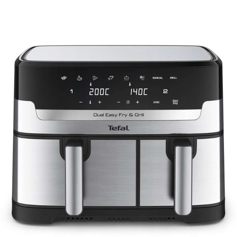 Фритюрник без мазнина Tefal Dual Easy Fry двоен 8,3L черен 42x40x30,6cm