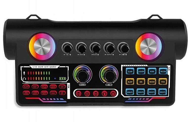 Комплект за аудио стрийминг и караоке MusicMate MM-SC450, 2 безжични микрофона, 25 звукови ефекта, черен, 32x8x16cm