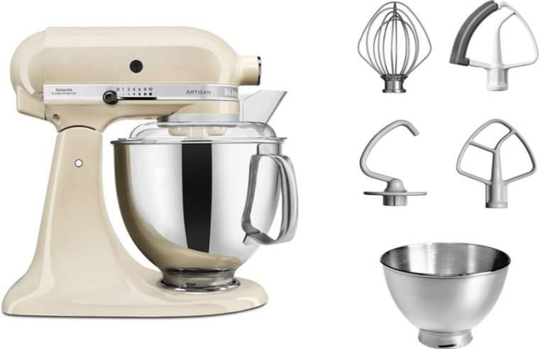 Миксер с купа KitchenAid Artisan 5KSM175PSEAC, 300W, 4.8 л, Almond Cream