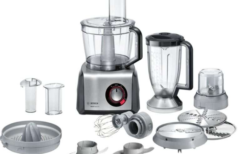 Кухненски робот Bosch MC812M844, 1250 W, 3.9 л, 50 функции, Селектор за промяна на скоростта, Сив