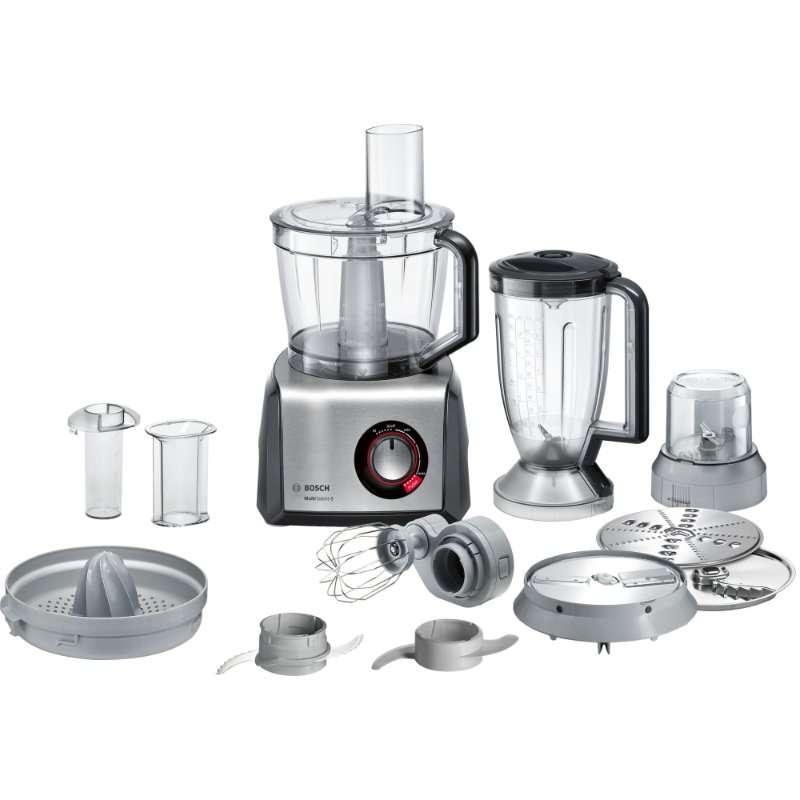 Кухненски робот Bosch MC812M844, 1250 W, 3.9 л, 50 функции, Селектор за промяна на скоростта, Сив
