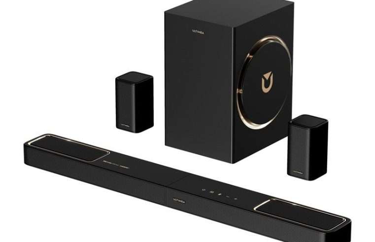 Саундбар 7.1.4 Ultimea Skywave F40 BOOM със субуфер и 2 сателита, Bluetooth 5.4, включено дистанционно управление, черен