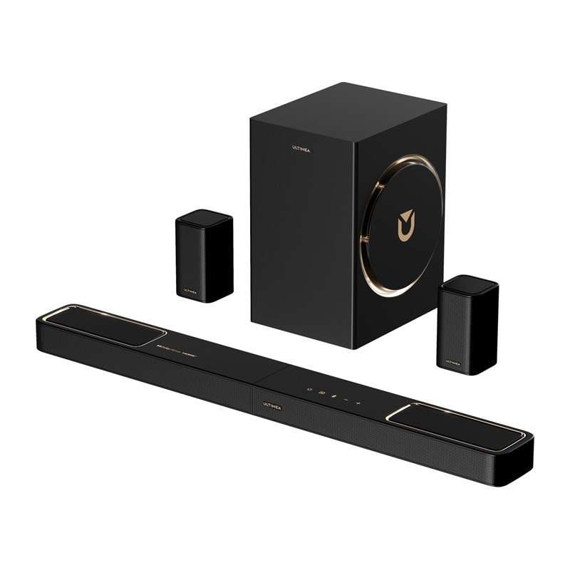 Саундбар 7.1.4 Ultimea Skywave F40 BOOM със субуфер и 2 сателита, Bluetooth 5.4, включено дистанционно управление, черен