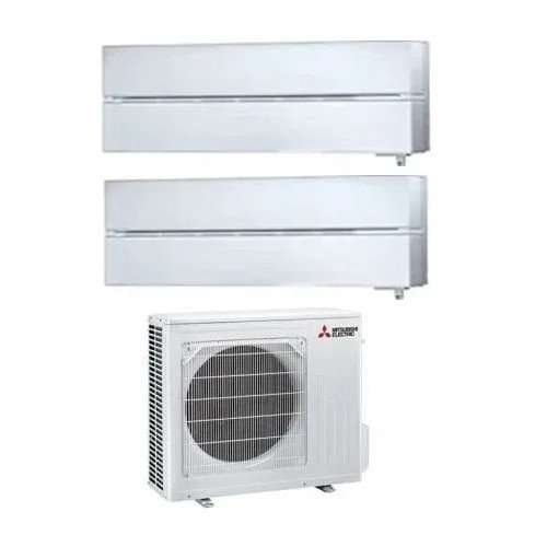 Климатик мултисплит Mitsubishi Electric Kirigamine Deluxe с две вътрешни тела 9000 BTU и 12000 BTU Pearl White, MXZ-2F53VF-MSZ-LN25VGV-MSZ-LN35VGV, гаранция 60 месеца, 3D i-see сензор, Plasma Quad Plus