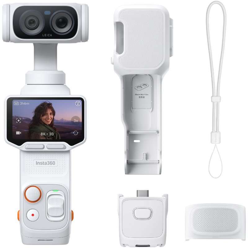 Екшън камера Insta360 Luna Ultra, Standard Bundle, Stellar White
