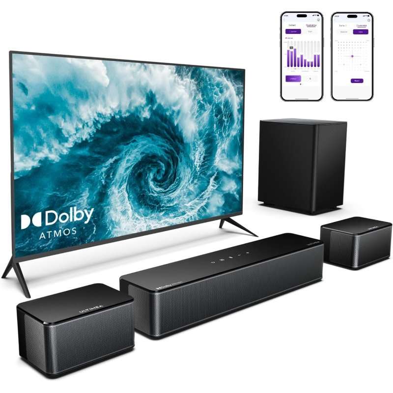 Саундбар ULTIMEA Poseidon D60 5.1 със субуфер, Dolby Atmos, 3D съраунд