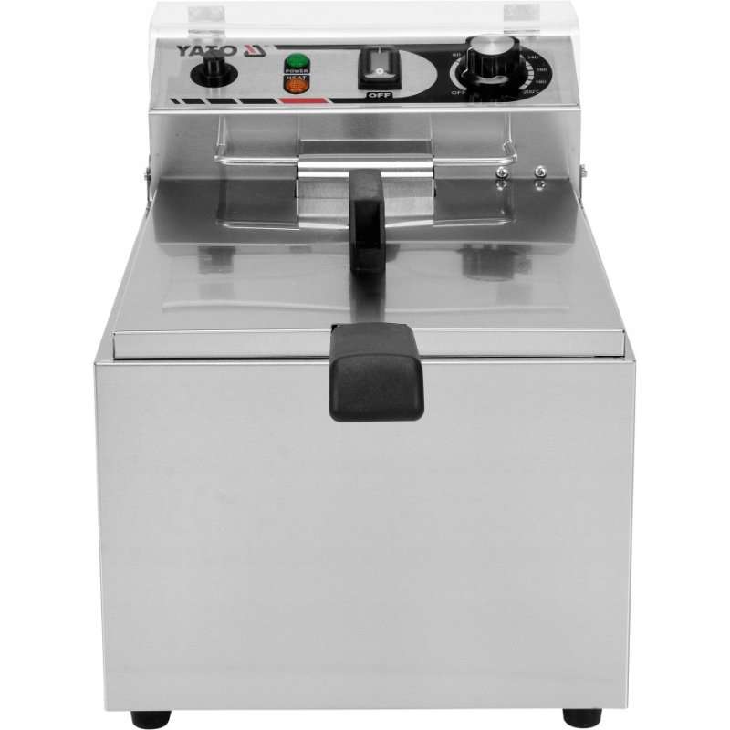 Гастрономически фритюрник с 1 отделение Yato YG-04616 P0RHNSQX, инокс, общ капацитет 13 L (масло 5,2–8,5 L), 3,3 kW, термостат 60–200 °C